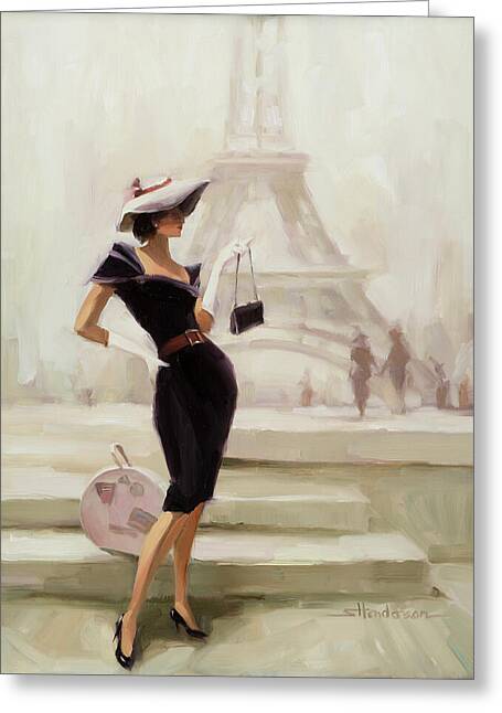 Chic Woman in Paris Greeting Card