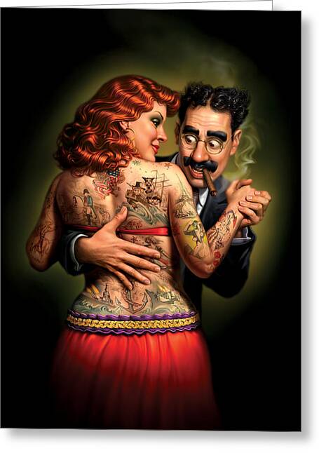 Tattooed Dance Partners Greeting Card