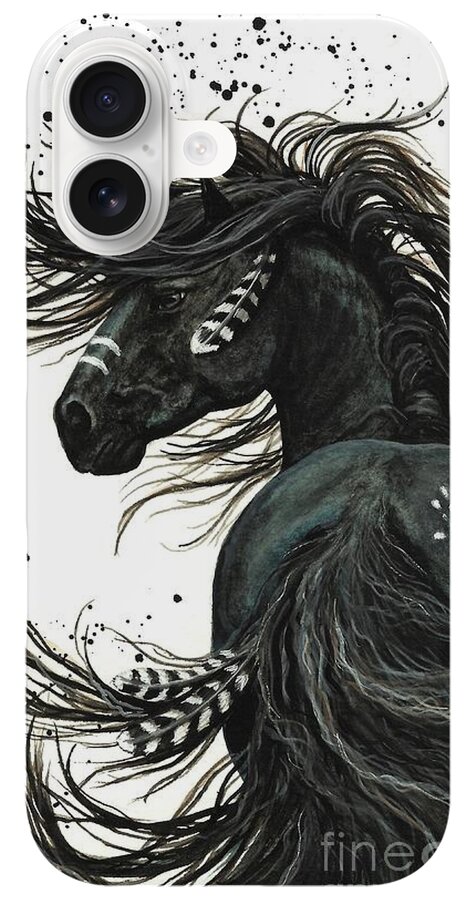 Majestic Black Horse in Motion iPhone Case