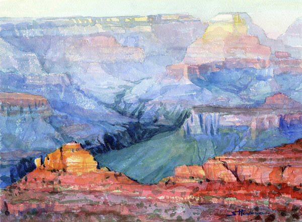 Grand Canyon Watercolor Landscape Wall Art