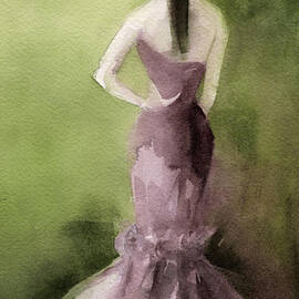 Mauve Evening Gown Fashion Illustration Art Print by Beverly Brown