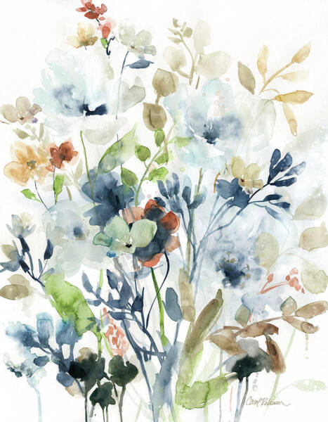 Colorful Floral Watercolor Arrangement Wall Art