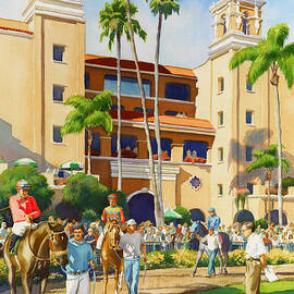 New Paddock at Del Mar by Mary Helmreich