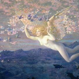On the Wings of the Morning by Edward Robert Hughes
