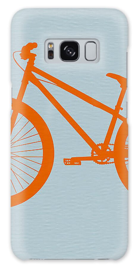 Orange Bicycle Silhouette Galaxy Case