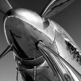 P-51 Mustang #2 - Black and White Fine Art Aviation Print by John Hamlon