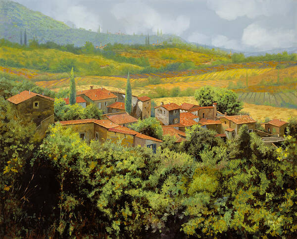 Serene Italian Countryside Village Wall Art