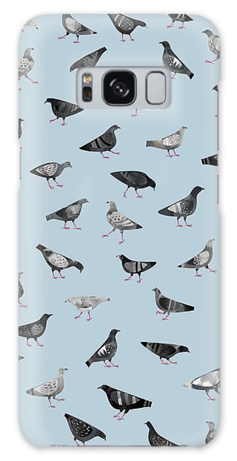 Pattern of Illustrated Pigeons Galaxy Case