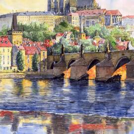 Prague Castle with the Vltava River 1 by Yuriy Shevchuk