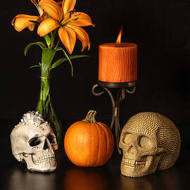 Pumpkin and Skulls