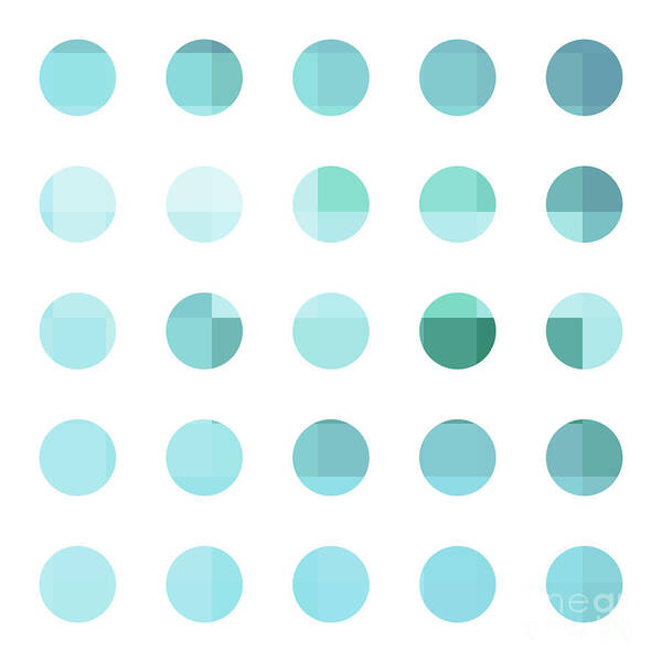 Geometric Blue Circles Pattern Wall Art