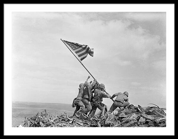 Raising the Flag on Iwo Jima Framed Print