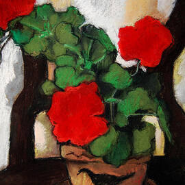 RED GERANIUM by Mona Edulesco