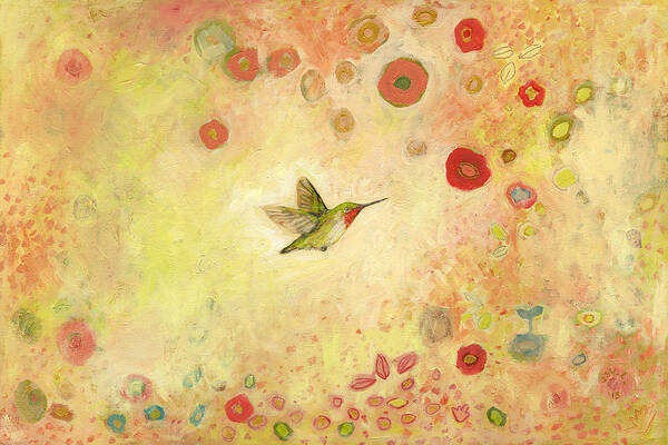 Colorful Hummingbird in Flight Wall Art