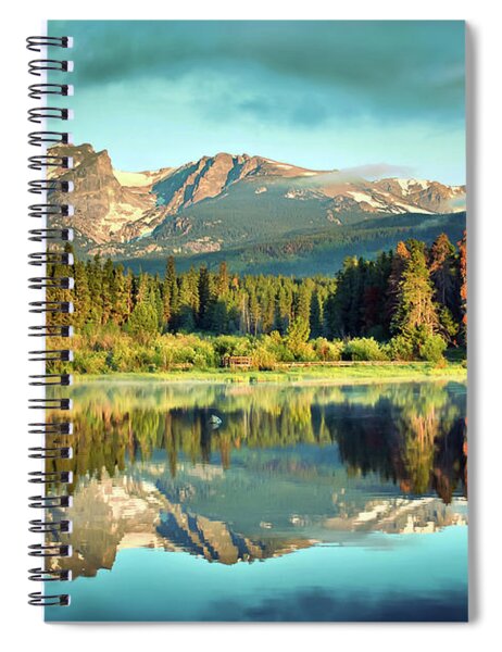Majestic Mountain Reflection at Sunrise Spiral Notebook