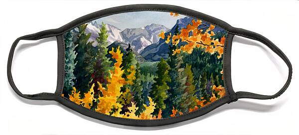 Vibrant Autumn Mountain Landscape Face Mask