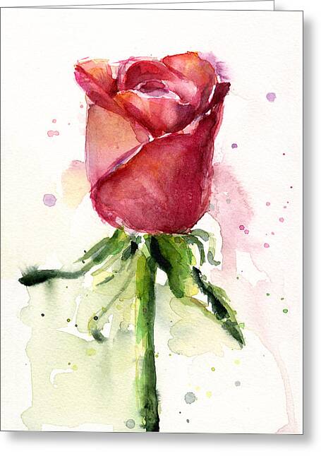 Delicate Watercolor Rose Greeting Card