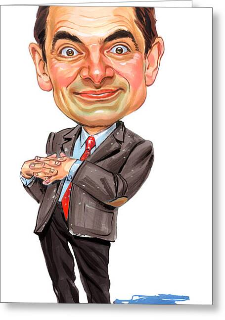 Rowan Atkinson as Mr. Bean Caricature Greeting Card
