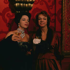 Ruth Ford & Friend At Met Opening by Yale Joel