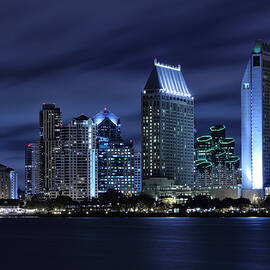 San Diego Skyline at Night by Larry Marshall