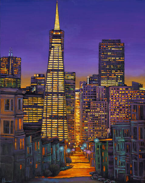 San Francisco Skyline at Night Wall Art