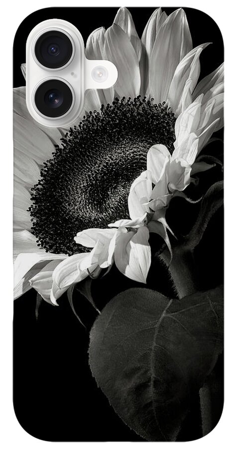 Black and White Sunflower iPhone Case