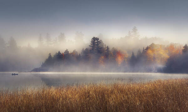 Foggy Morning on Lake Placid Wall Art