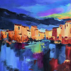 Sunset Over the Village by Elise Palmigiani