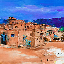 Taos Pueblo Village by Elise Palmigiani