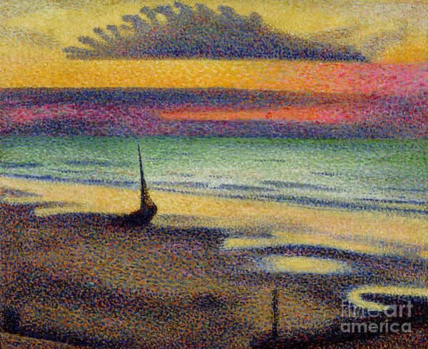 Sunset over the Beach at Heist Wall Art