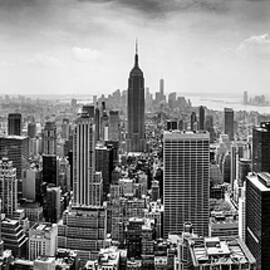 New York City Skyline BW by Az Jackson
