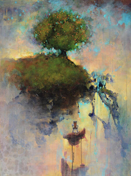 Floating Tree Above a Cliff Wall Art