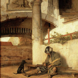 The Sleeping Sentinel, Oil Painting by Carel Fabritius