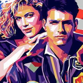 Tom Cruise and Kelly McGillis - synopsis by Retro Movie Posters