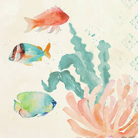 Tropical Teal Coral Medley I by Lanie Loreth