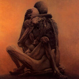Untitled - The Lovers by Zdzislaw Beksinski