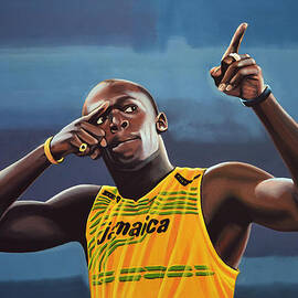 Usain Bolt Painting by Paul Meijering