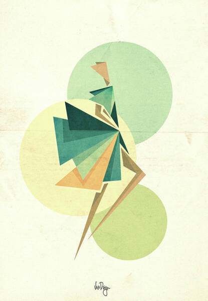 Geometric Figure in Motion Wall Art