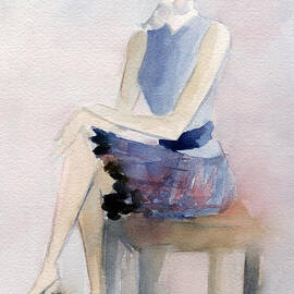 Woman in Plaid Skirt and Big Sunglasses Fashion Illustration Art Print by Beverly Brown Prints