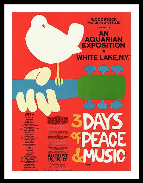 Woodstock Music Festival 1969 Poster Framed Print