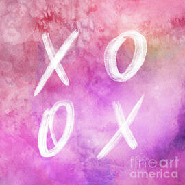 XOXO pink watercolor by Delphimages Photo Creations