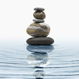 Zen stones in water by Bombaert Patrick