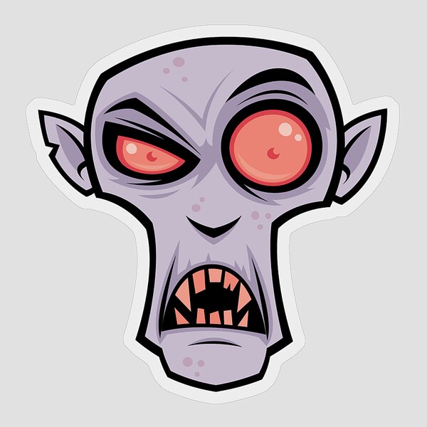Cartoon Vampire Close-Up Sticker