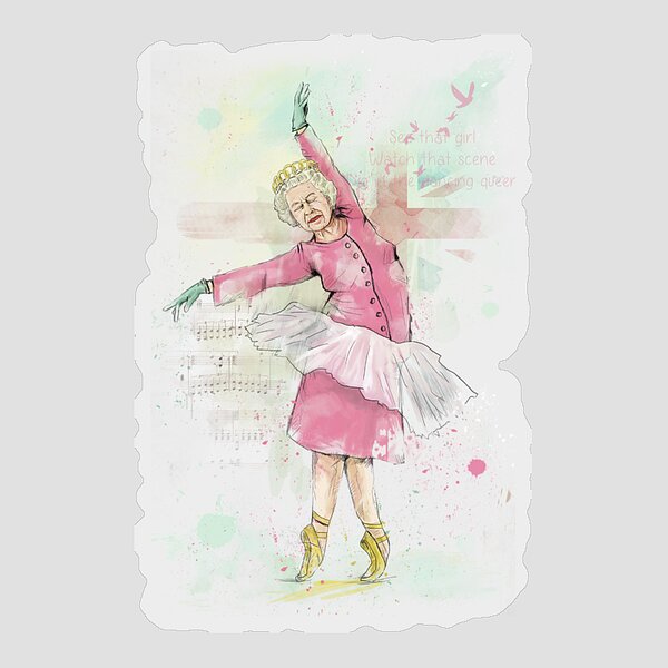 Dancing Queen in Ballet Pose Sticker
