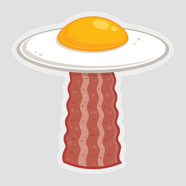 Flying Saucer Breakfast Sticker