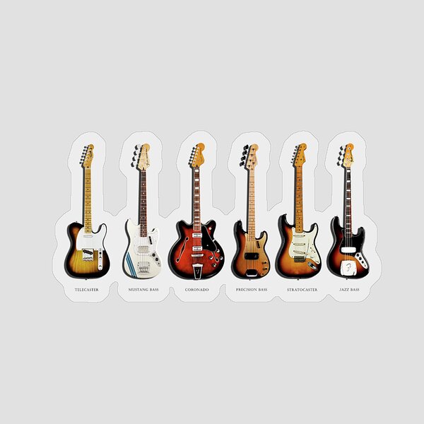 Vintage Electric Guitars and Basses Sticker