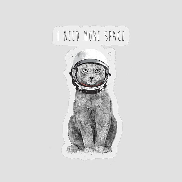 Cat Cosmonaut with a Humorous Twist Sticker