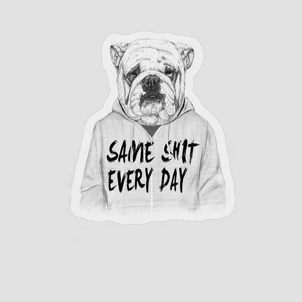 Bulldog in a Hoodie Sticker