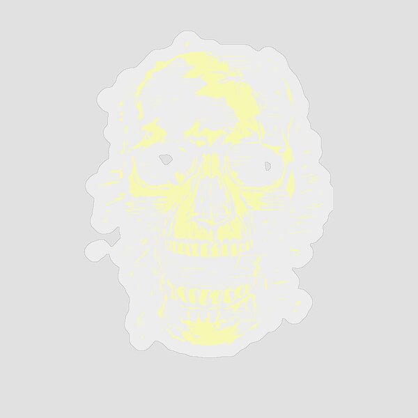 Screaming Skull on Black Background Sticker