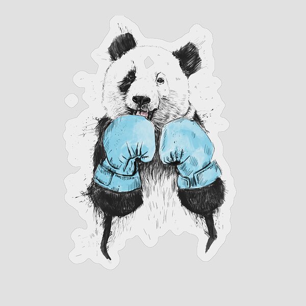 Panda with Boxing Gloves Sticker